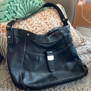 Tignanello Black Leather Shoulder Bag
